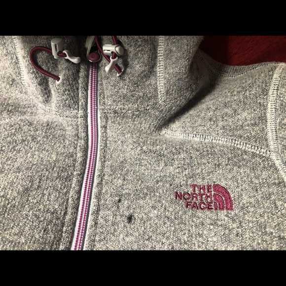 Womens Small 36 The North Face Grey woven wool and merlot lined polyester jacket - Picture 7 of 10